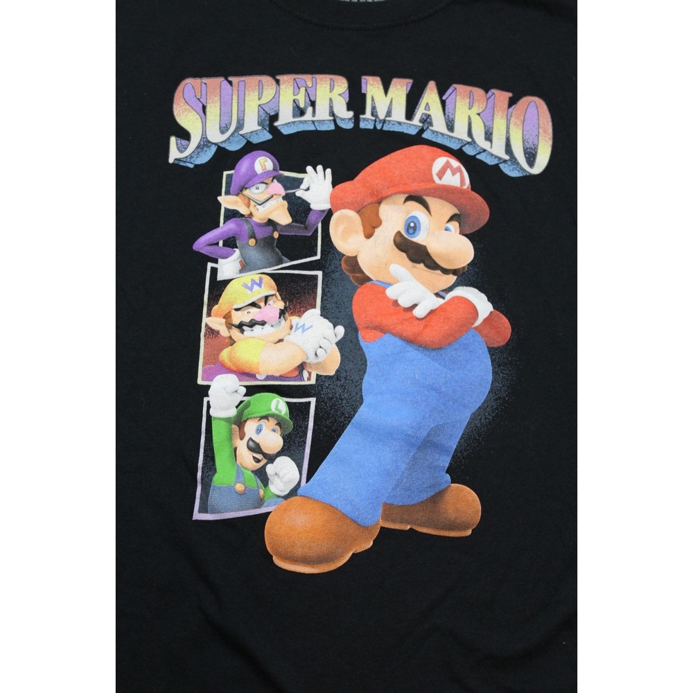 Super Mario Bros. T Shirt Sz L Men's Mario & Luigi Wario & Waluigi Gamer